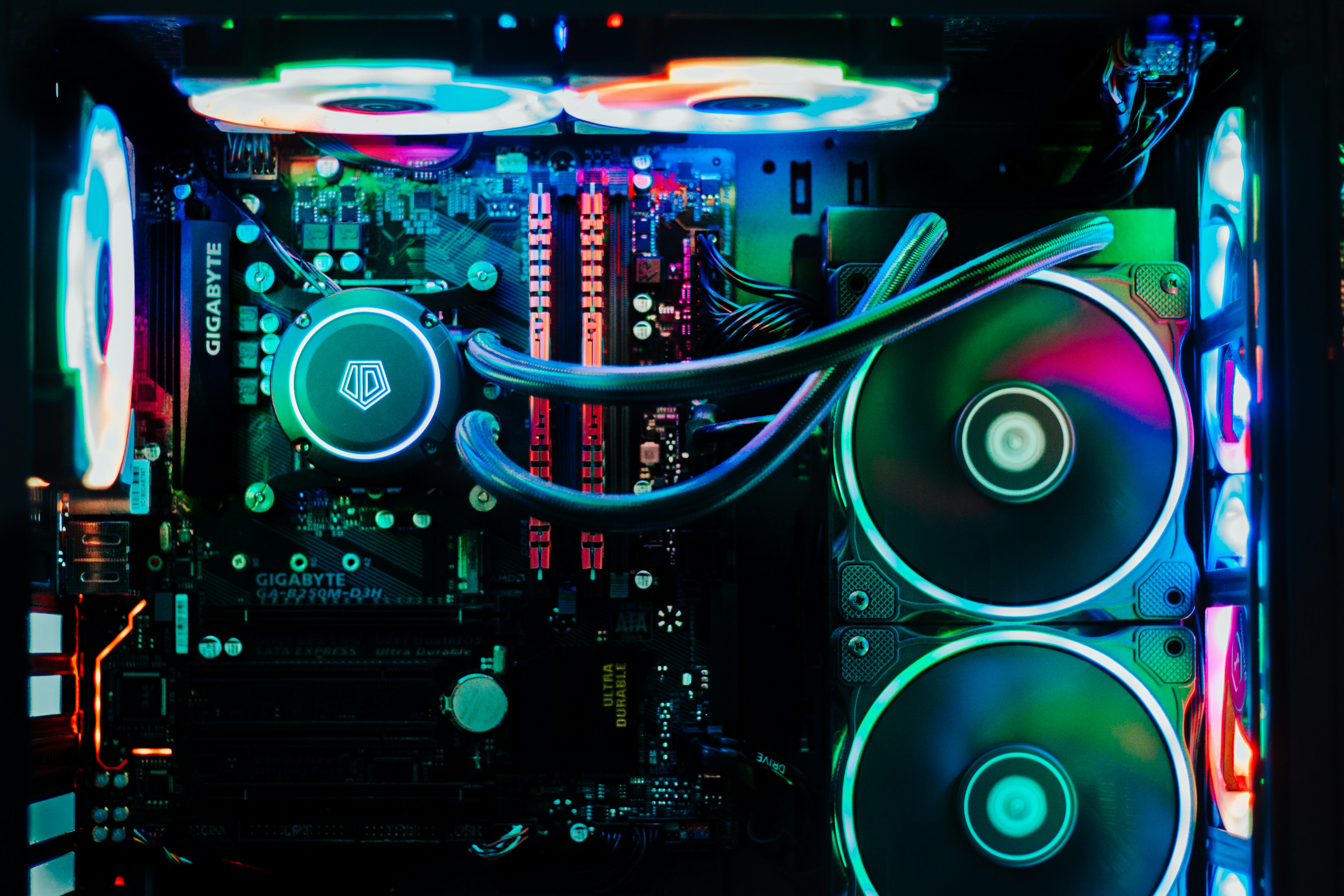 Close-up of a computer motherboard